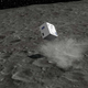 Imagen conceptual de MASCOT rebotando en la superficie de un asteroide.